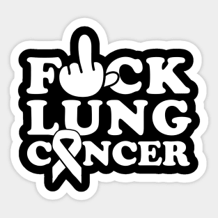 F*ck Lung Cancer White Ribbon Gift Sticker